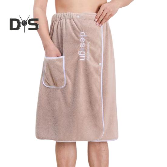 

Мужское банное полотенце с карманом из кораллового флиса, быстро впитывающее, регулируемое по талии, застежка на пуговицы, полотенце-обертка, юбка, полотенца для сауны, мужской халат для спортзала, спа, пляжа хаки