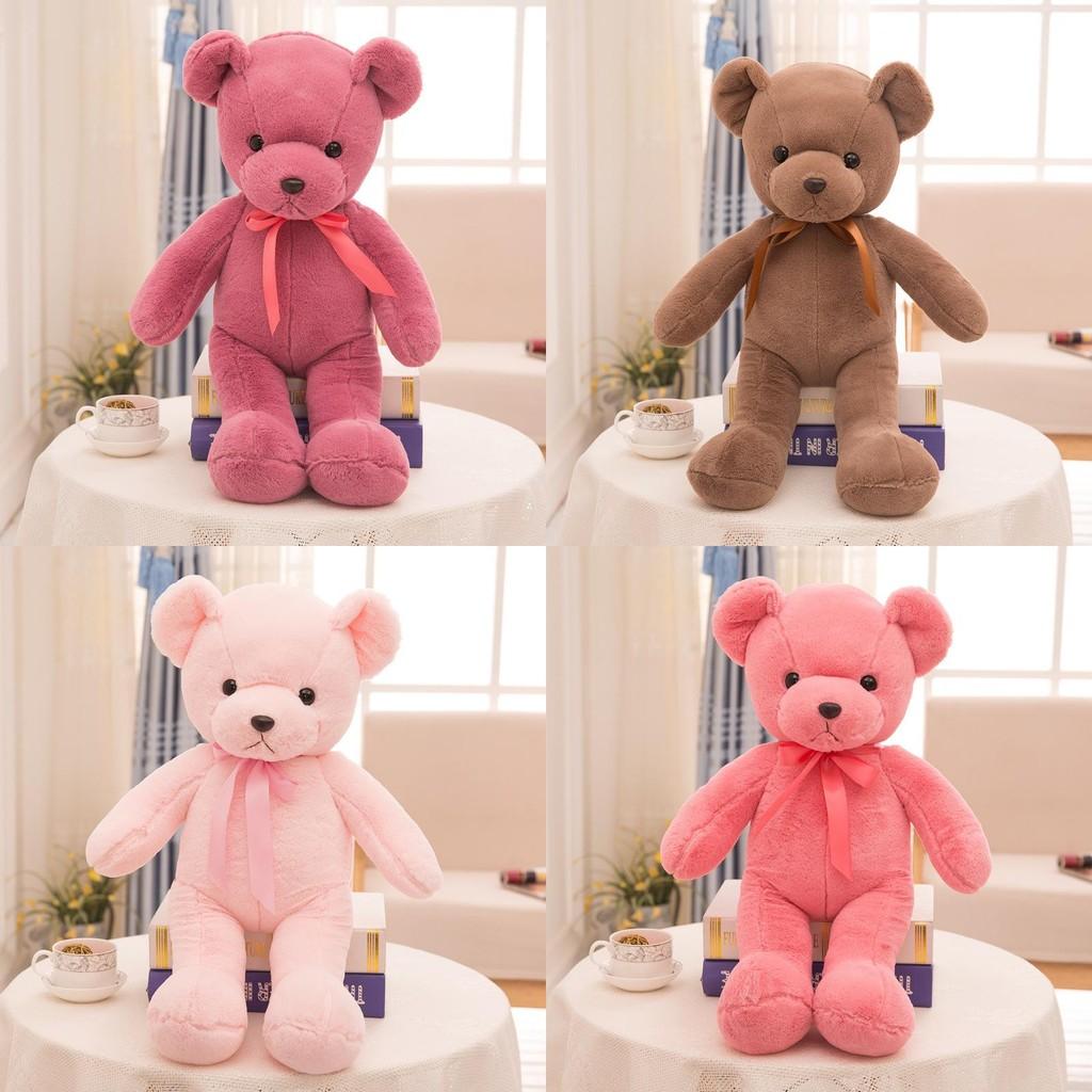 35cm Bear Teddy With Colored Bow Tie Plush Toy Stuffed Animal Doll Gifts Kids