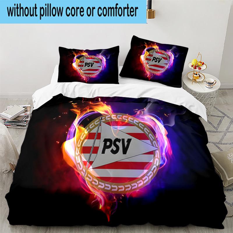Psv Sports Emblem 3PCS Bedding set,Ideal for1pc Duvet Cover And 2pcs Pillowcases Perfect for Christmas gift,Ideal for Bedroom, Dormitory
