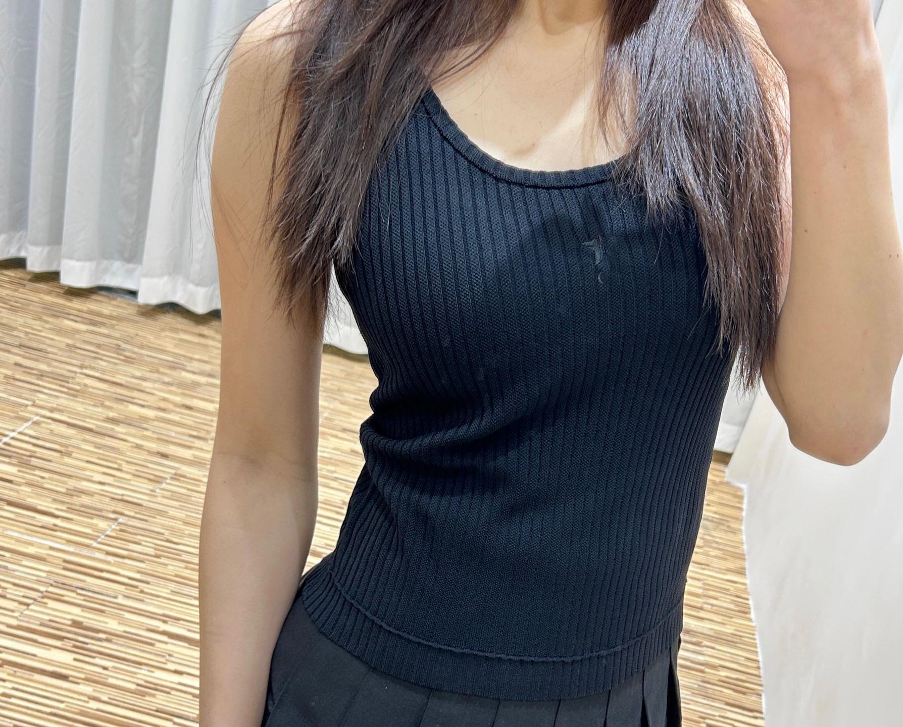 

Летний вязаный топ-жилет в полоску с отделкой звездами для женщин Medium чёрный