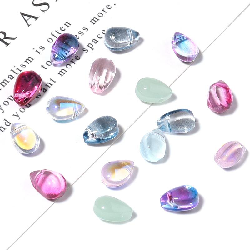 50pcs Water Shape Lampwork Beads Mixed Color Glass Beads for DIY Jewlery Making Accessories Loose Spacer Charms Imitation Rice