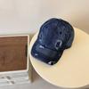 Ripped Denim Cap Women's Winter New Retro Old Fashion Personality Curved Brim Soft Top Show Face Small Baseball Cap