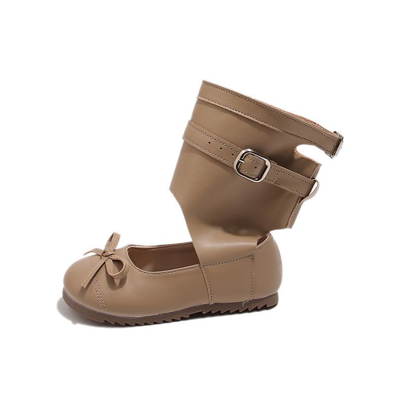 Korean version of spring and autumn ballet girls boots girls retro pile boots cocoa coffee new female treasure Mary Jane shoes