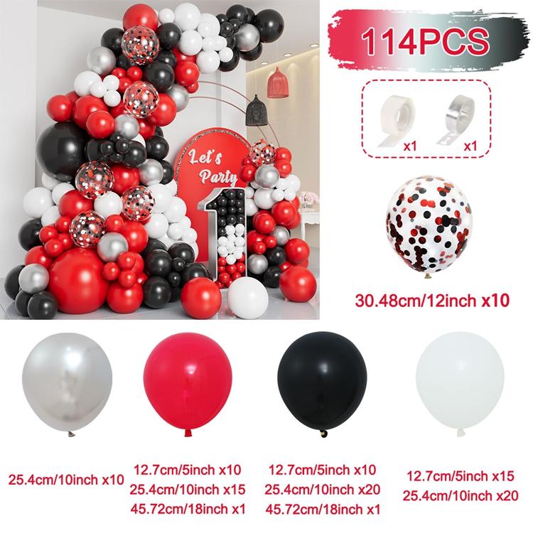 

Красные и черные шары гирлянда арка комплект черный красный конфетти шар свадьба день рождения вечеринка выпускной детский душ декор шары as shown