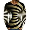 3D Printed Trend Long Sleeved Fashion Round Neck T-shirt