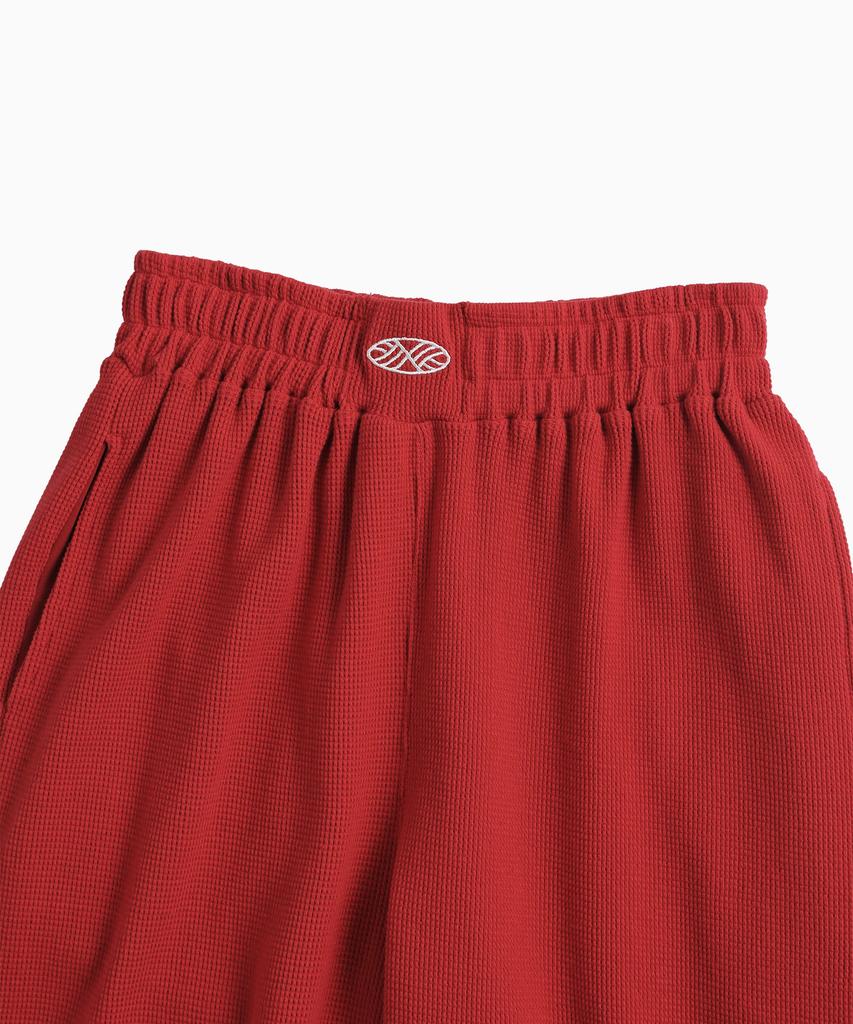 Minasu Track Logo Waffle Jogger Pants_Red