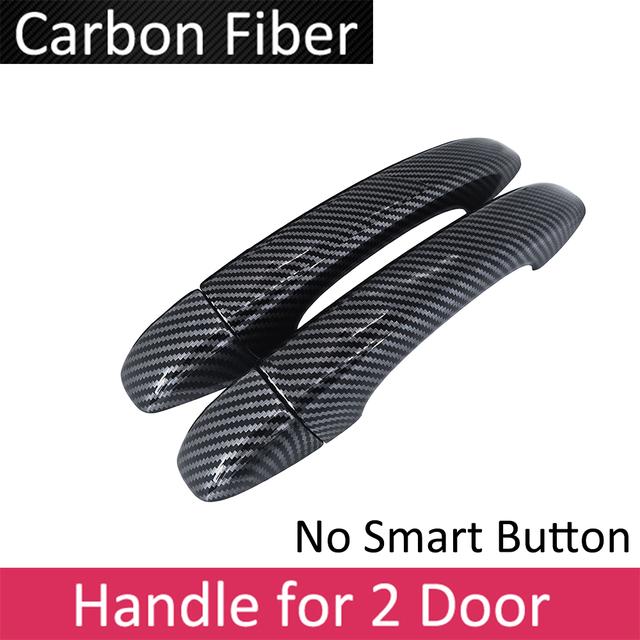 Car Black Carbon Fiber Door Handle Cover Exterior For Renault Arkana Samsung XM3 Megane Conquest ~  Car Accessories