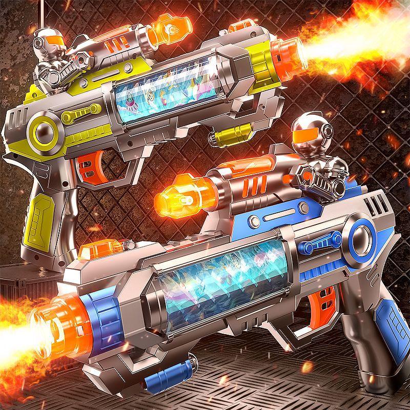 Electric Water Spray Toy Gun with Vibrating Barrel Sound Light Effects Realistic Gun Sounds Safe Non-Firing Gift for Boys Kids