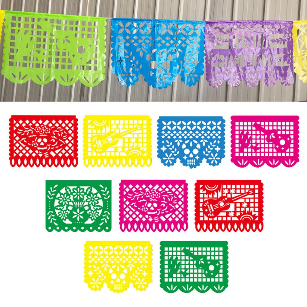 Party Banners Indoor Outdoor Party String Flags Home Plastic Streamers Hanging Ornament