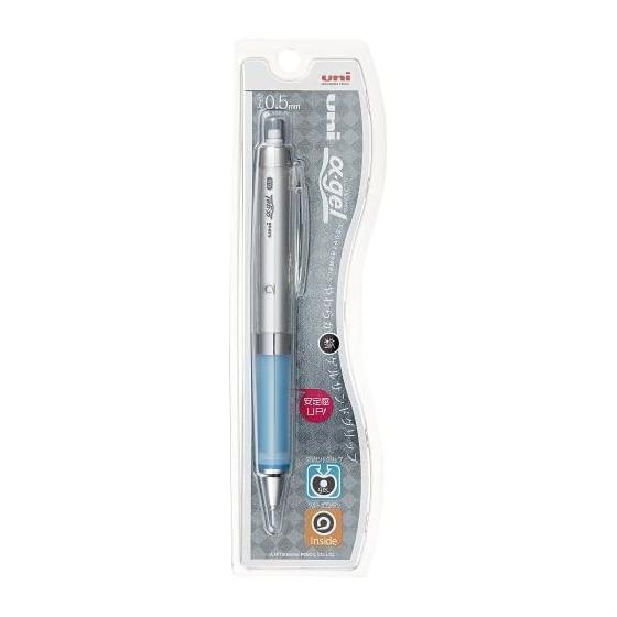 Mitsubishi Pencil Alpha Gel 0.5 Kuru Toga Mechanical Pencil, Blue, M5858GG1P.33, Knock-Type, With Eraser, Gel Grip, Kuru Toga Engine