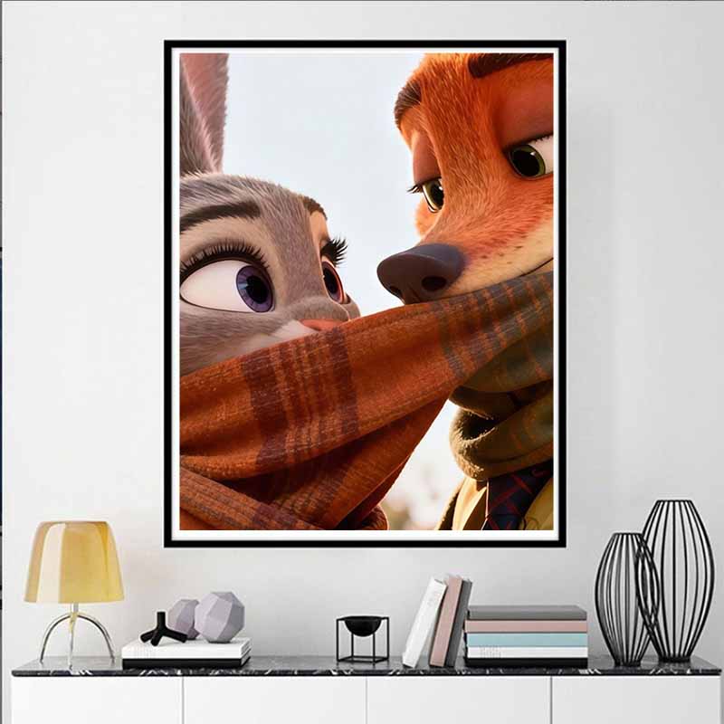 Disney Diamond Painting 5D Judy  Nick Wedding Selfie Cartoon Movie Cross Stitch Embroidery Handmade Gift Home Decor