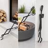 Folding Fireplace Log Tongs Lightweight Steel with Loop Handles