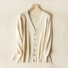Women's Solid Color Fashion V-neck High-end Knitted Cardigan Short Style, 2025 Spring and Autumn New Women's Korean Long-sleeved Top