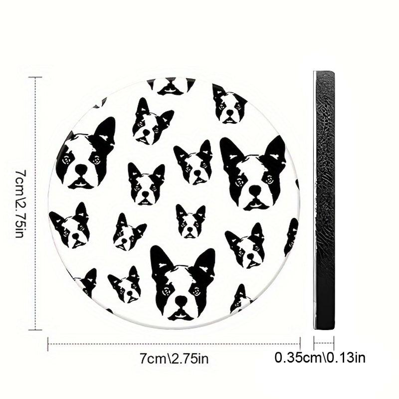2pcs Boston Terrier Dog  Cup Holder Coasters,  Interior Waterproof Coaster To Keep Your  Cup Holders Clean And  for Easy To Move