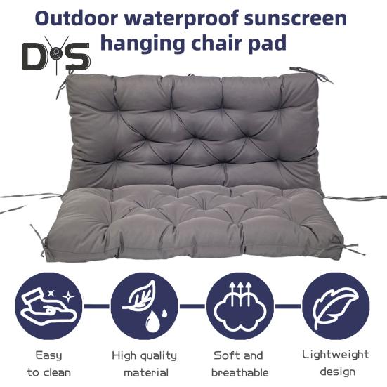 Schaukelstuhlkissen mit Rückenlehne, 2-/3-Sitzer-Gartenbank-Sitzkissen mit Bändern, wasserdichtes Outdoor-Bank-Sitzkissen für Terrassenüberdachungsmöbel