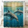 Vibrant Dolphin Pod In Ocean Sunset - Stunning 3D Sea Life Design, Waterproof Unique Bathroom Dcor Set
