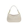 Coach Cary 28 Solid Color Zipper Metal Buckle Classic C Logo Pebble Leather Shoulder Crossbody Bag Large Women Bags White CC437-B4HA