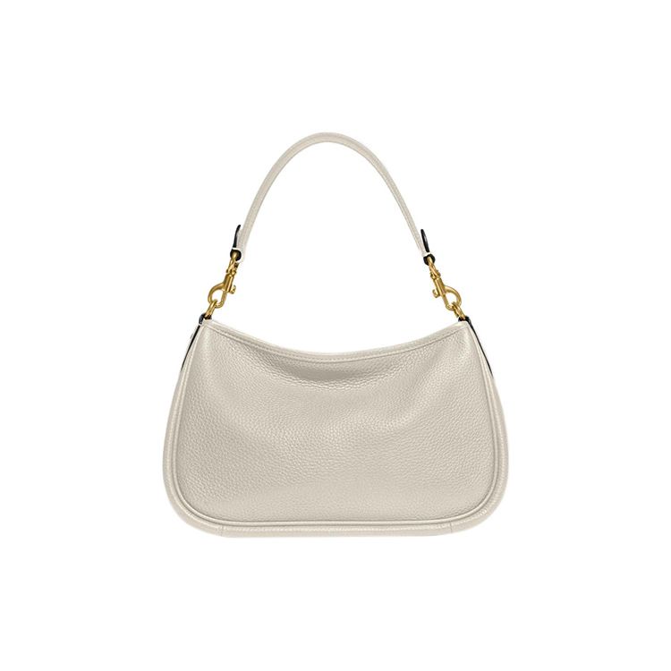Coach Cary 28 Solid Color Zipper Metal Buckle Classic C Logo Pebble Leather Shoulder Crossbody Bag Large Women Bags White CC437-B4HA