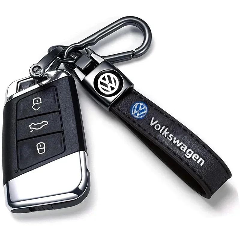 2025 Hot Luxury Leather Keyring Fashion Car Logo Keychain Pendant for Volkswagen Golf Passat Jetta Touareg Tiguan Polo Sharan Sa