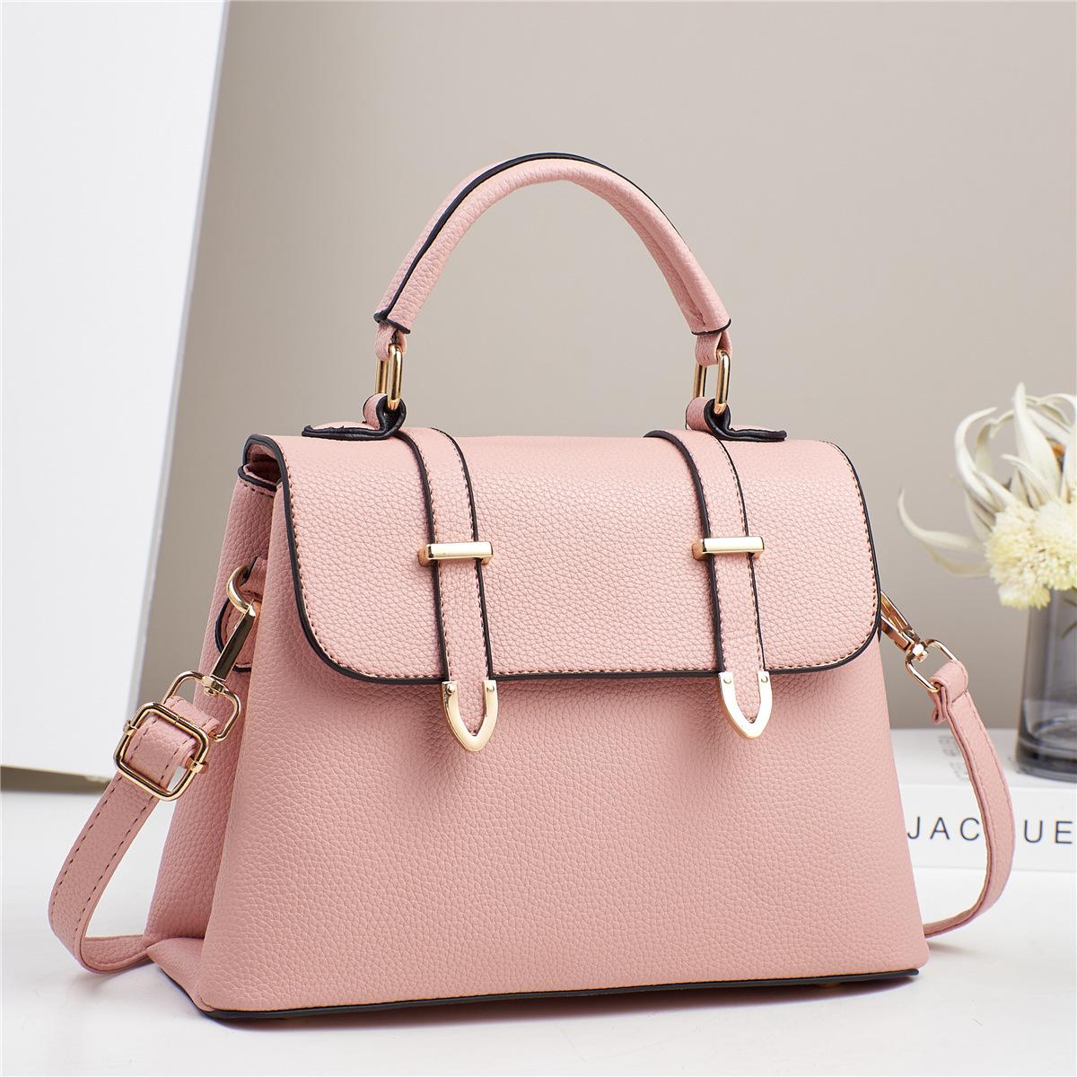 

New bag women s 2025 fashion women s handbag, Korean version of high-texture shoulder bag oblique span bag 25*10*19 рожевий