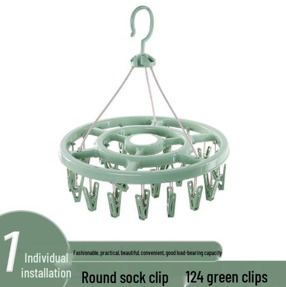 Větrovzdorný víceklipový věšák na ponožky a oblečení - Ideální do kolejí