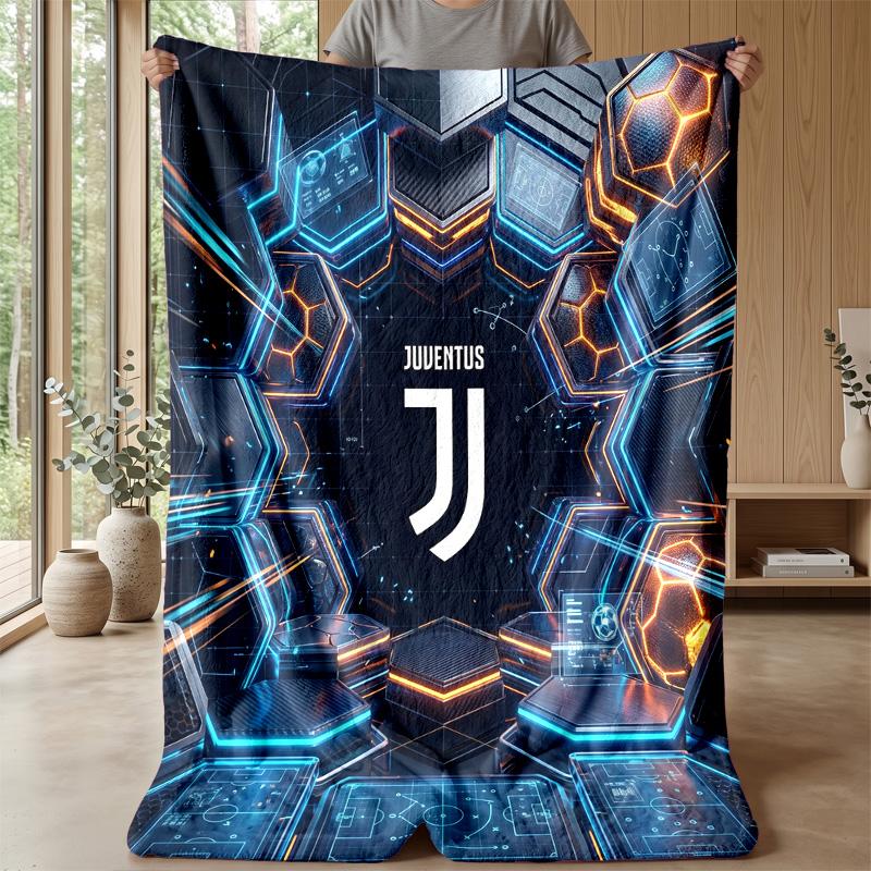Coperta a tema Juventus FC Morbida coperta in flanella Coperta morbida tipo plaid Coperta accogliente per divano e letto per arredamento domestico