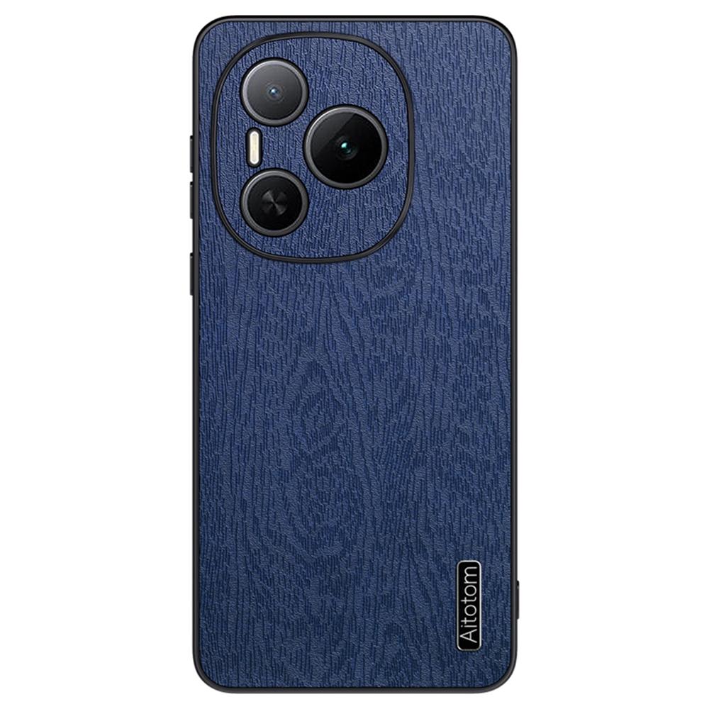 Für Honor Power 5G Hülle Holzstruktur PU-Lederbeschichtet PC TPU Handyhülle