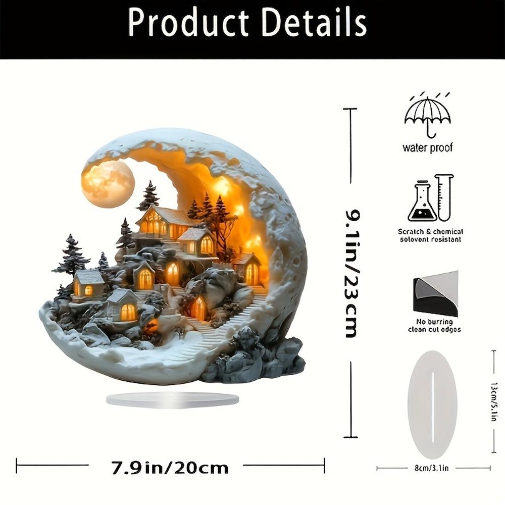 

2D, Акрил, Полумесяц, Коттедж Полумесяца, Акрил, Декоративные украшения, Декоративные украшения для гостиной и спальни 20*23cm