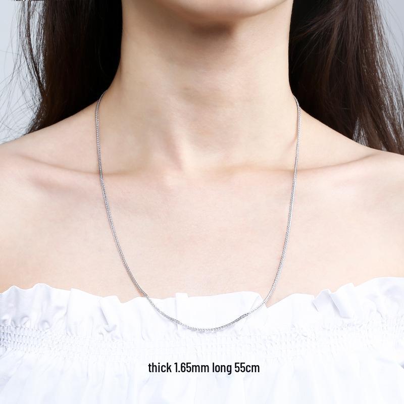 925 Sterling Silver Chopin Necklace Chain for Women & Men - Simple Clavicle Design