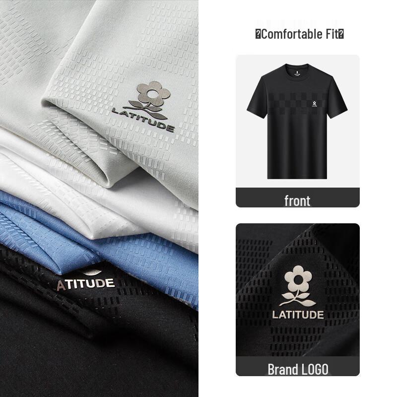 MONTAGUT Men's Pure Cotton Round Neck Short Sleeve T-Shirt