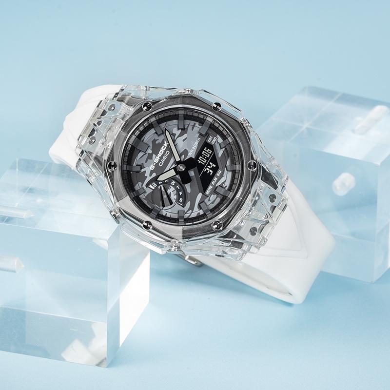 Casio Men Liquid Crystal/Analog Dual Display Series Gray Watch GA-2100CA-8A-P03