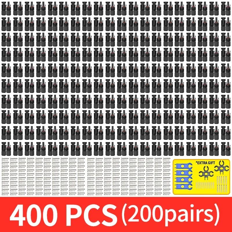 600/400/200/100/10Pcs Solar Panels Connectors Kit, PV Plug 1000V DC 30A, for Photovoltaic MC Cable 2.5/4/6mm²