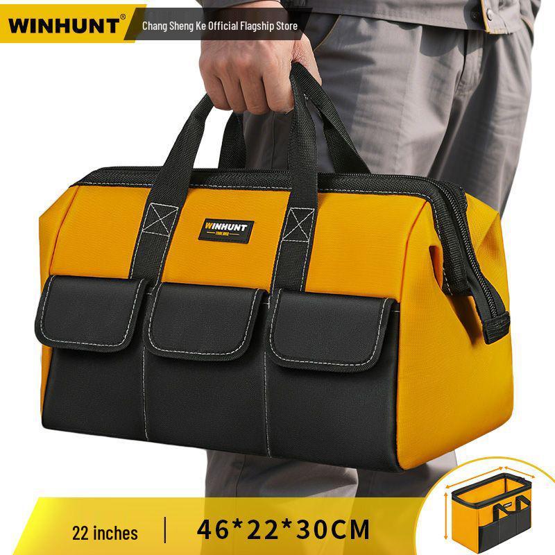 Durable Canvas Handheld Electrician's Tool Bag - Sturdy, Multifunctional for Repair & Woodworking
