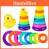 Jenga Regenbogenfarbiger Ring Stapelturm Entenbad Spielzeug Baby Entwicklung