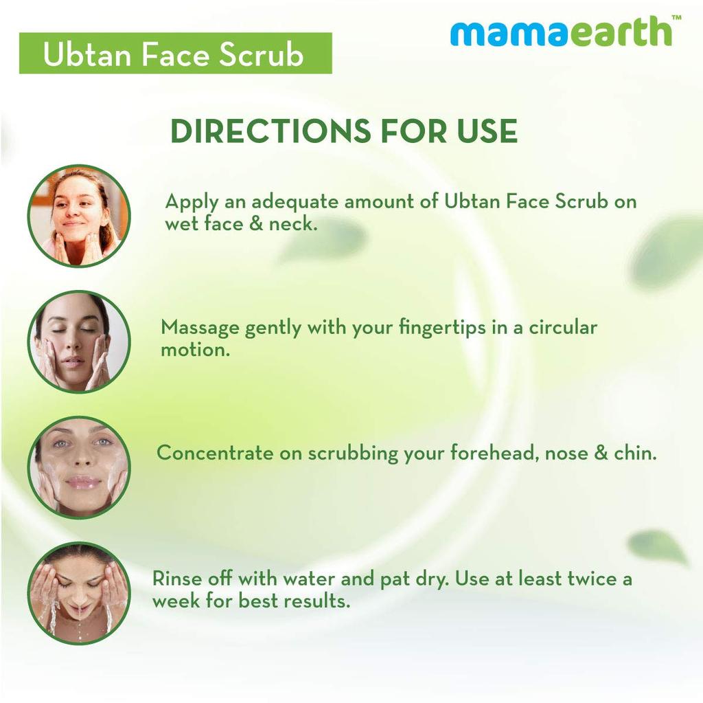 Mamaearth Ubtan Face Scrub With Turmeric & Walnut For Tan Removal | Gently Exfoliates & Brightens Skin | Suitable For All Skin Types | 100g