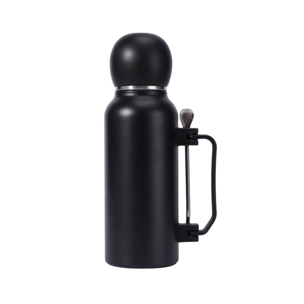 Stainless Steel Yerba Mate Thermal Bottle 1.3L Thermal Cup Durable Insulated Bottle  Gift чёрный