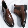 Classic Ankle Leather Boots For Men Trend Chelsea Boots Men Social Formal Leather Boots Shoes Male Winter Men's Dress Shoes