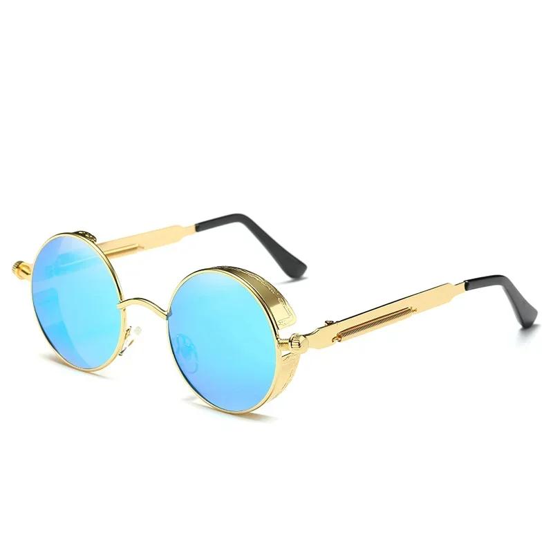 Metal Steampunk Sunglasses Men Women Fashion Round Glasses Brand Designer Vintage Sun Glasses High Quality Oculos de sol UV400