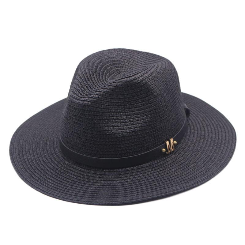 Classic Cowboy Jazz Straw Hat Wide Brim Summer Beach Sun Protection Casual Fedora Cap Panama