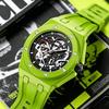 Hollow Automatic Skeleton Watches for Men Sport Visible Mechanical Movement Luminous Watch Waterproof Silicone Strap