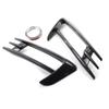 1 Pair Glossy Black / Carbon Fiber Look Car Front Fog Light Lamp Eyebrow Eye Lid Wind Knife Cover For VW For Golf MK7