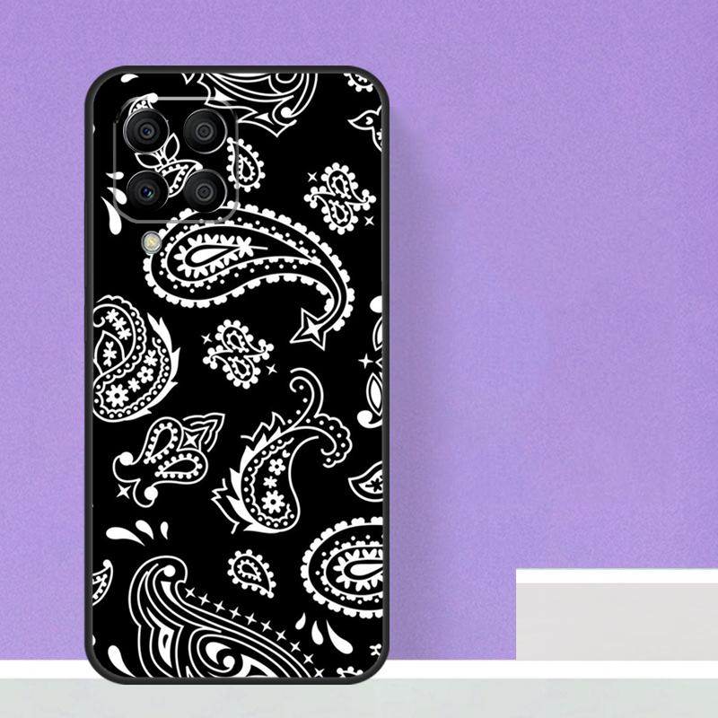 Black Bandana Paisley Case For Samsung Galaxy M14 M34 M54 M31 M11 M13 M53 M51 M12 M32 M52 M16 M36 M56 M15 M35 M55