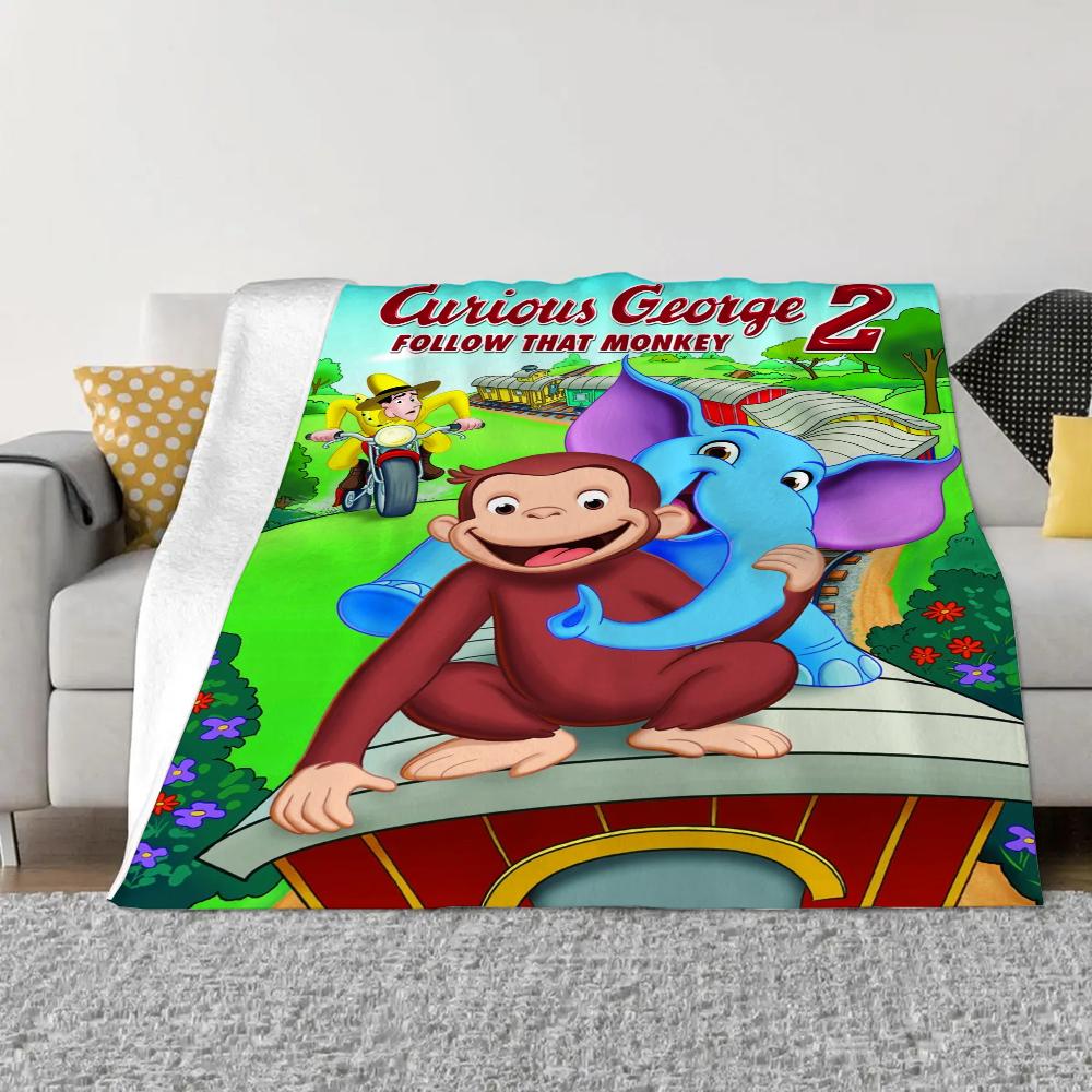 Curious George Blanket Bed Blankets & Throws Luxury Bedding Beach Towel Interior for Home Knitted Plaid Throw Knee Fluffy Soft &