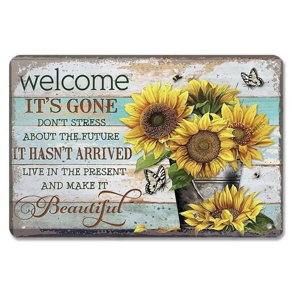 Welcome Metal Tin Signs Plaque Wall Decoration Vintage Art Posters Iron Painting for Man Cave Home Cafe Garden Garage Club Bar