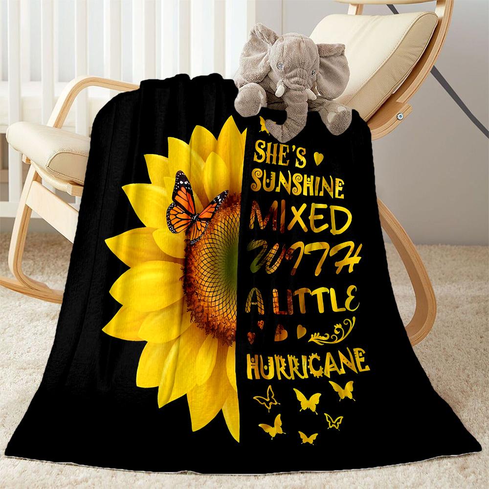 1pc Sunflower Field Bloom blanket Soft and Warm for Sofa Office Camping Travel Livingroom Great Gift for Friends and Family Comfortable All Seasons