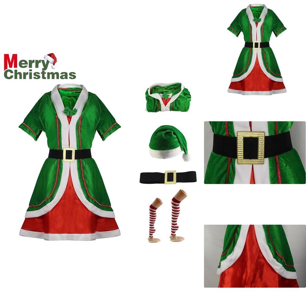 Christmas Elf Couple Outfit Cosplay Costume Xmas Fancy Dress Party Role Play