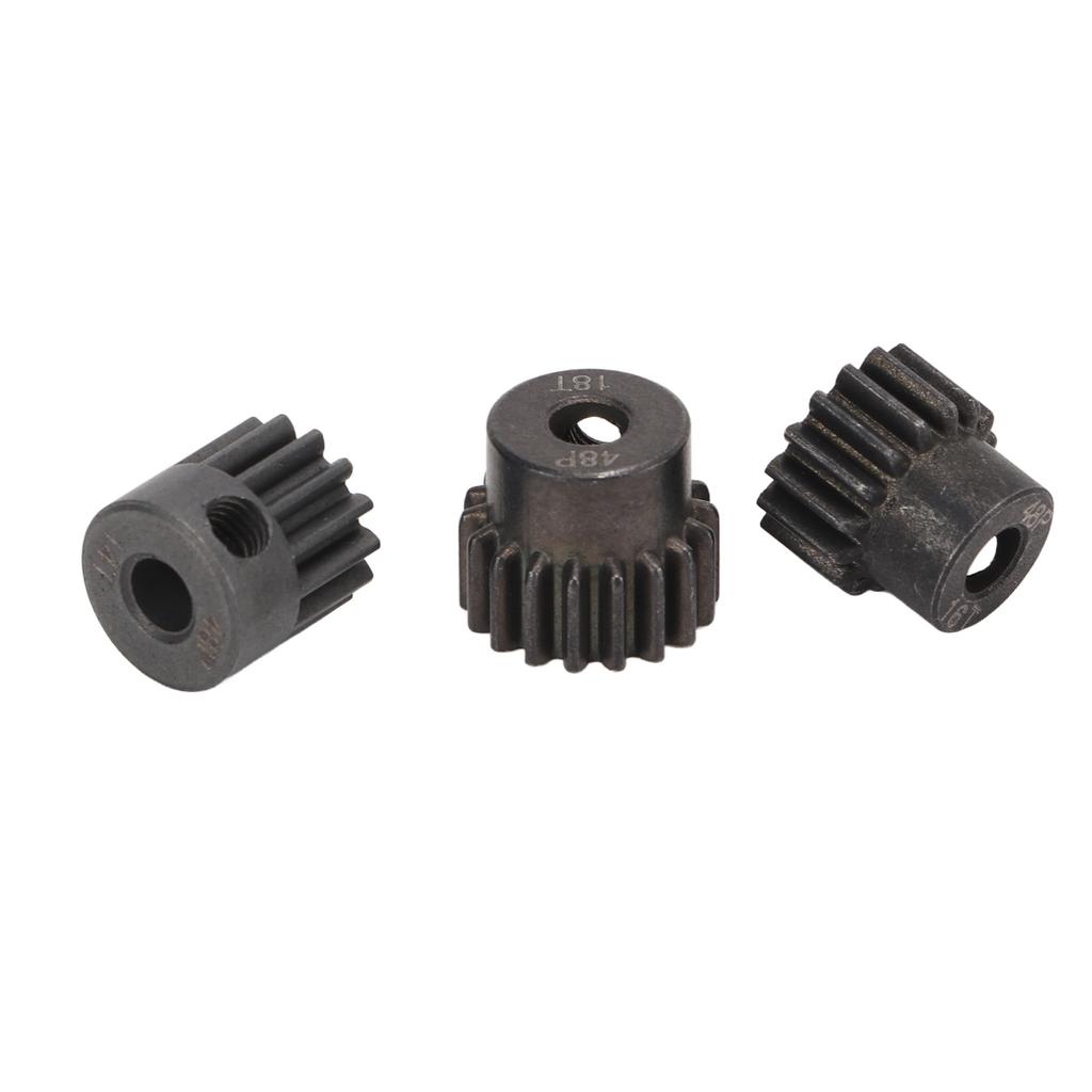 3Pcs RC Motor Pinion Gear 48P 14T 16T 18T Rustproof Powder Metallurgy 48P Pinion Gear Set for 1 10 RC 3.175mm Motor