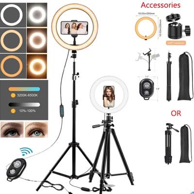 Luz de Anillo LED para Selfies de 33 cm USB Regulable Lámpara Redonda de Relleno Fotografía Iluminación de Relleno Remota con trípode para Video de Youtube Lámpara en Vivo