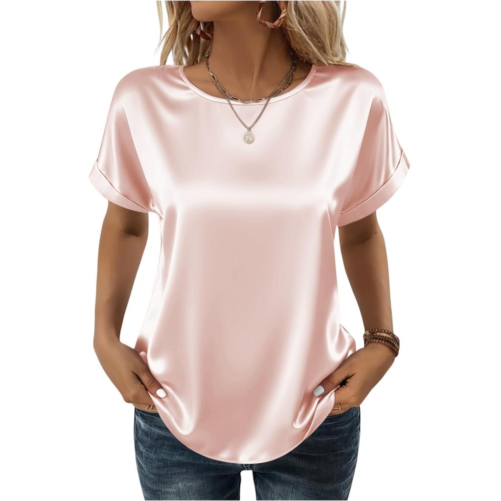 Women's Fashion Casual Round Neck Short Sleeve Shirt