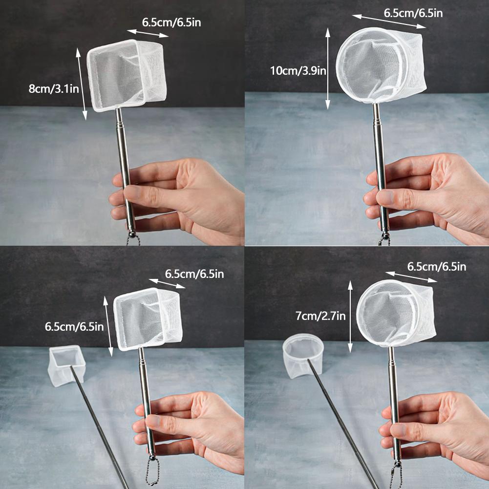 3D Aquarium Fish Net Extendable Handle Soft Mesh Safe for Catching Fish Shrimp Aquarium Accessories